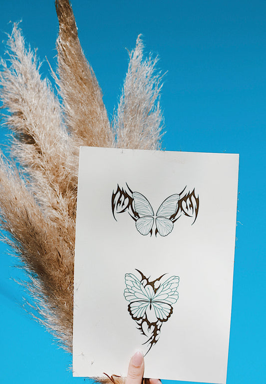 Tribal Schmetterling Tattoo Set – Temporäre Tattoos mit einzigartigem Design🦋