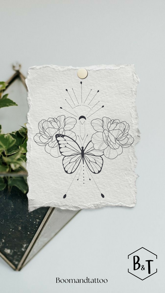 Butterfly & Bloom – Exklusives Wannado Tattoo-Design